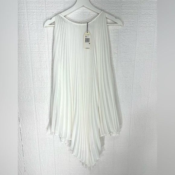 NWT Sophie Max 60s style accordion a line asymmetrical white tunic top dress M - Picture 6 of 12